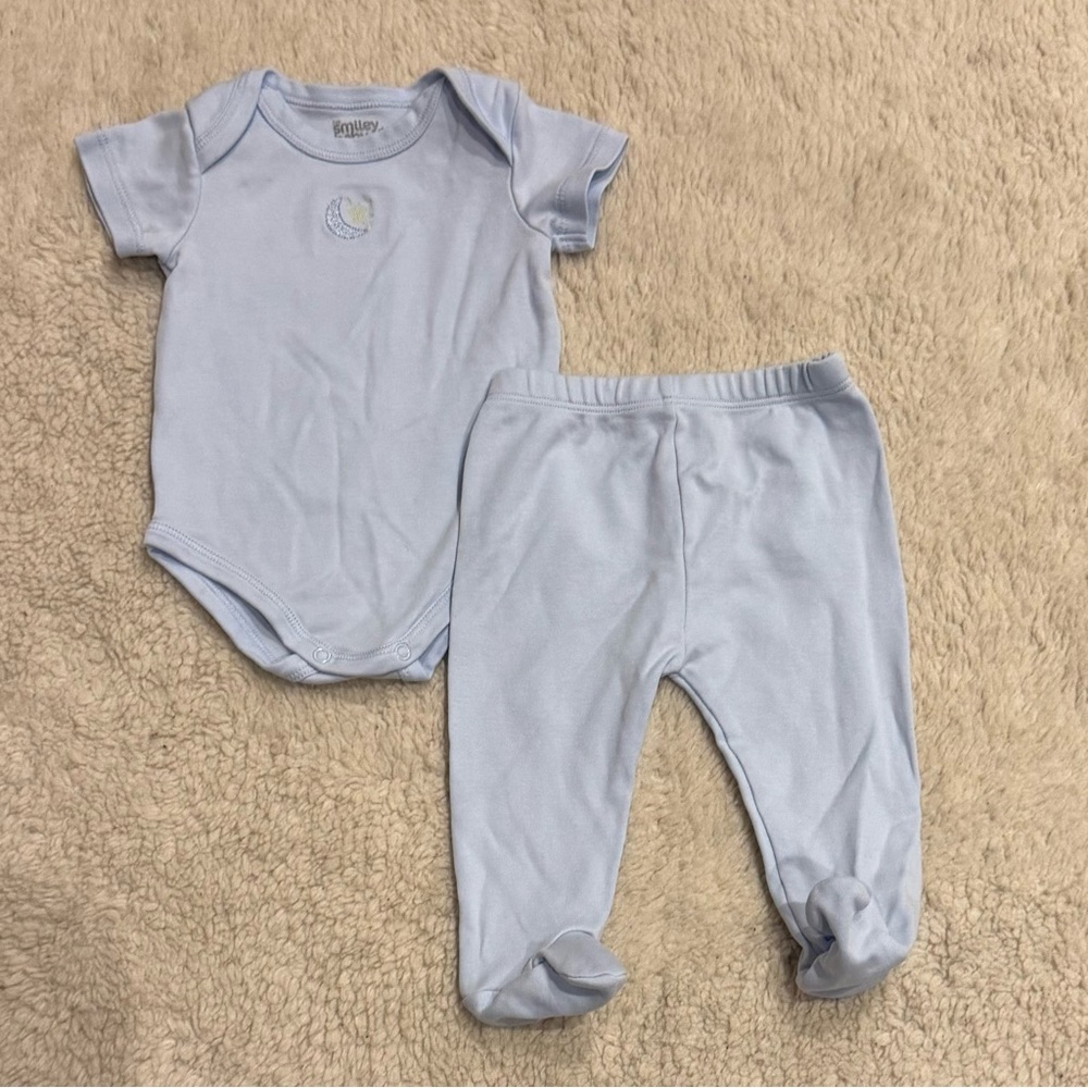 Light Blue Baby Onesie and Pants Set